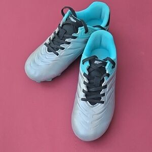 DSG Kids Soccer Cleats - Silver and Blue